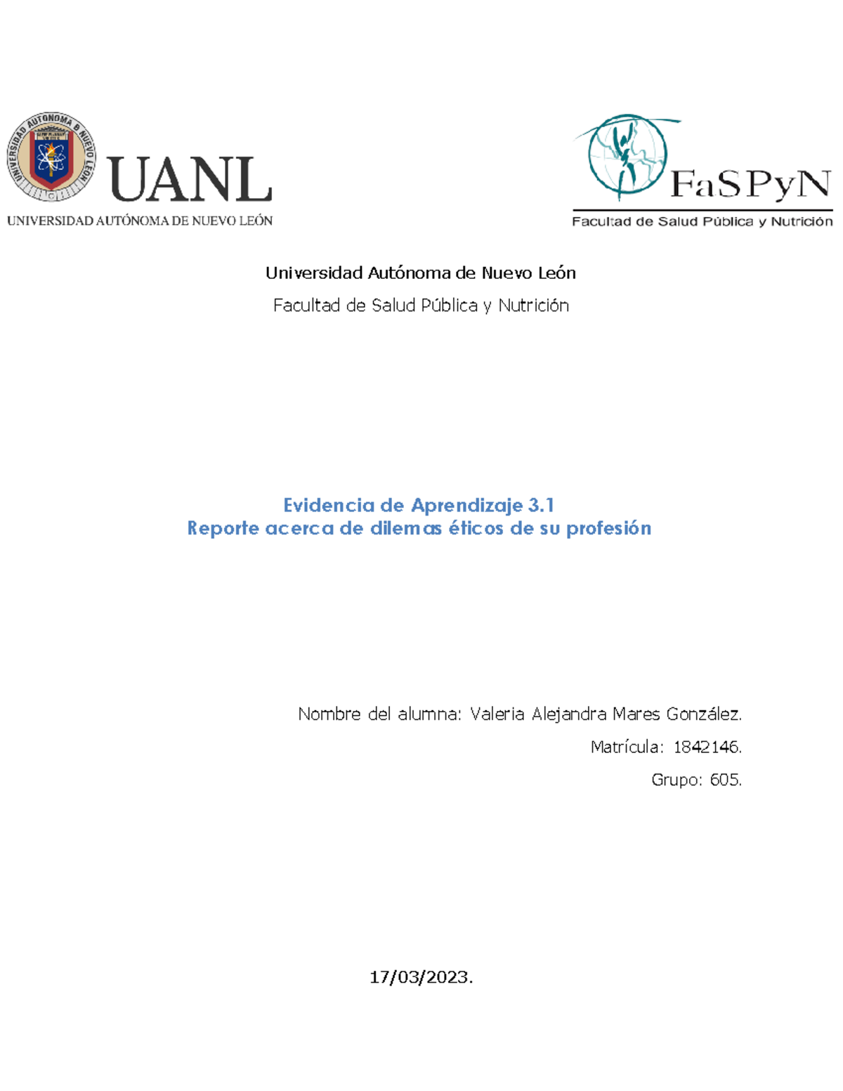 E3 - EVIDENCIA - Universidad Autónoma de Nuevo León Facultad de Salud ...