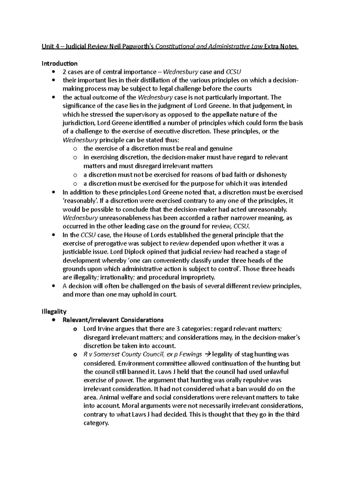 Unit 4 – Judicial Review Neil Papworth’s Constitutional and ...