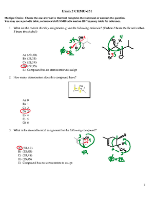 3 Stereochemistry Problem Set Beginner Intermediate Key ...