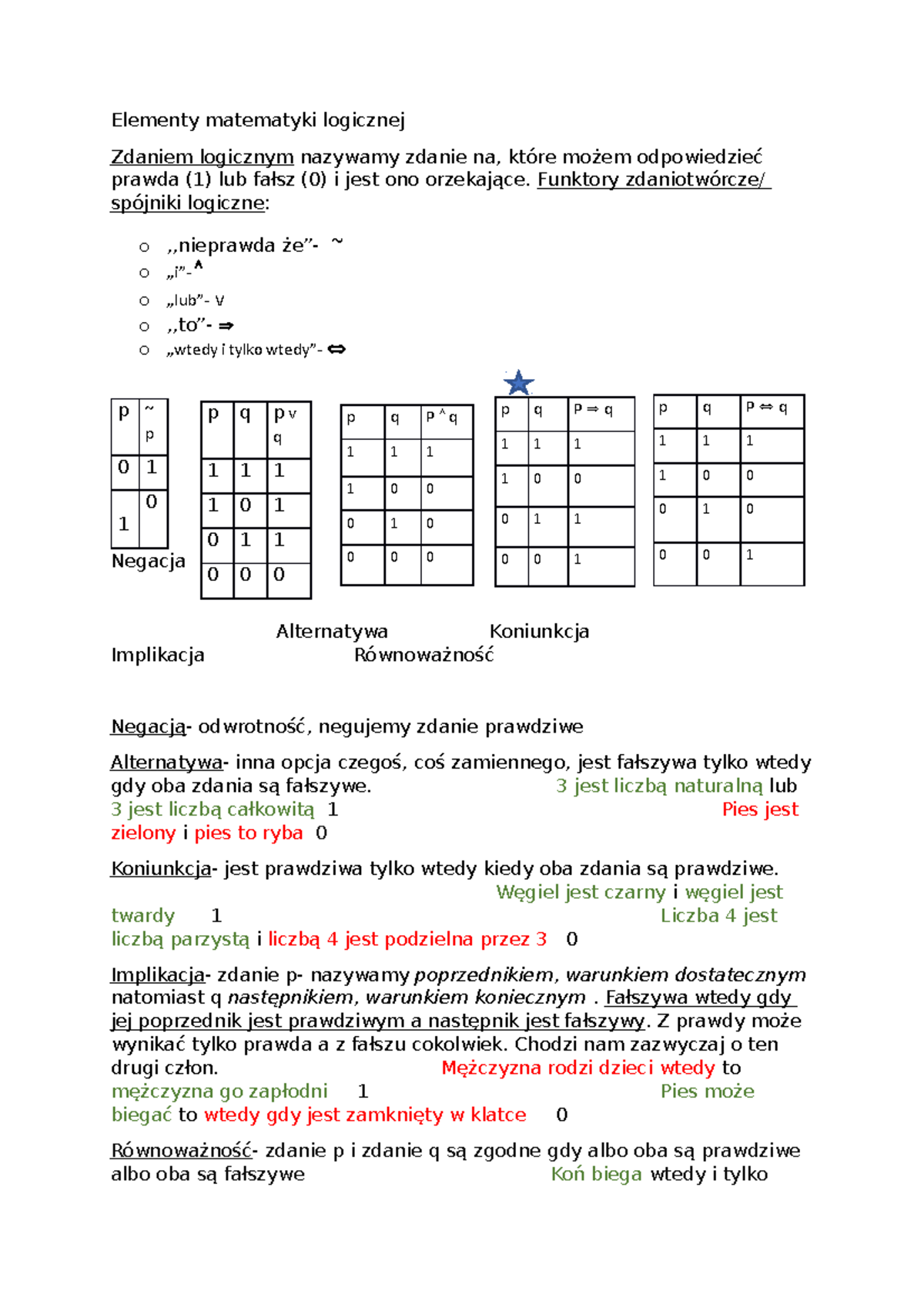 Matematyka 1 25 - Elementy Logiki Matematycznej - Elementy Matematyki ...