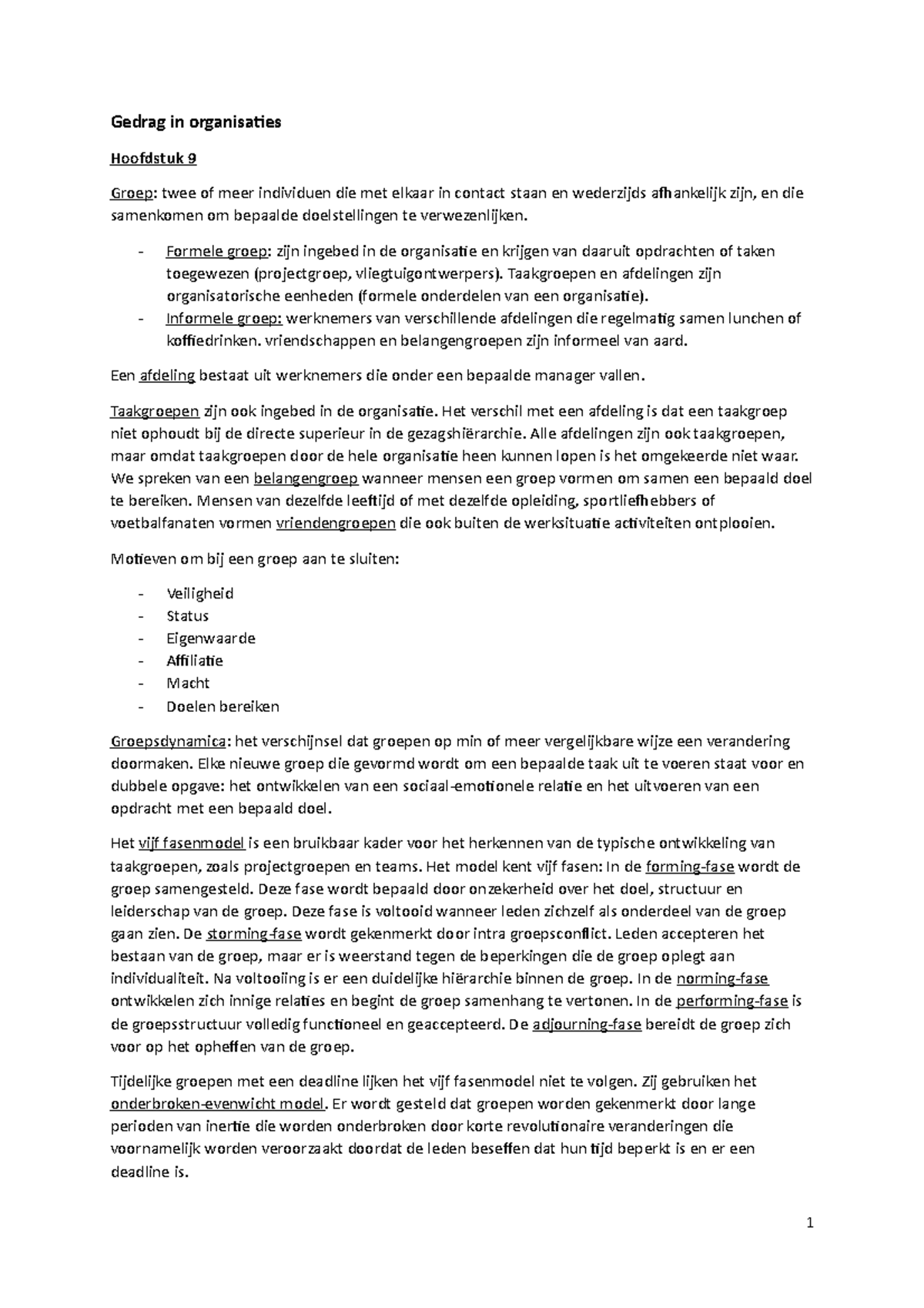 Gedrag In Organisaties Samenvatting Jaar 2 - Gedrag In Organisaties ...