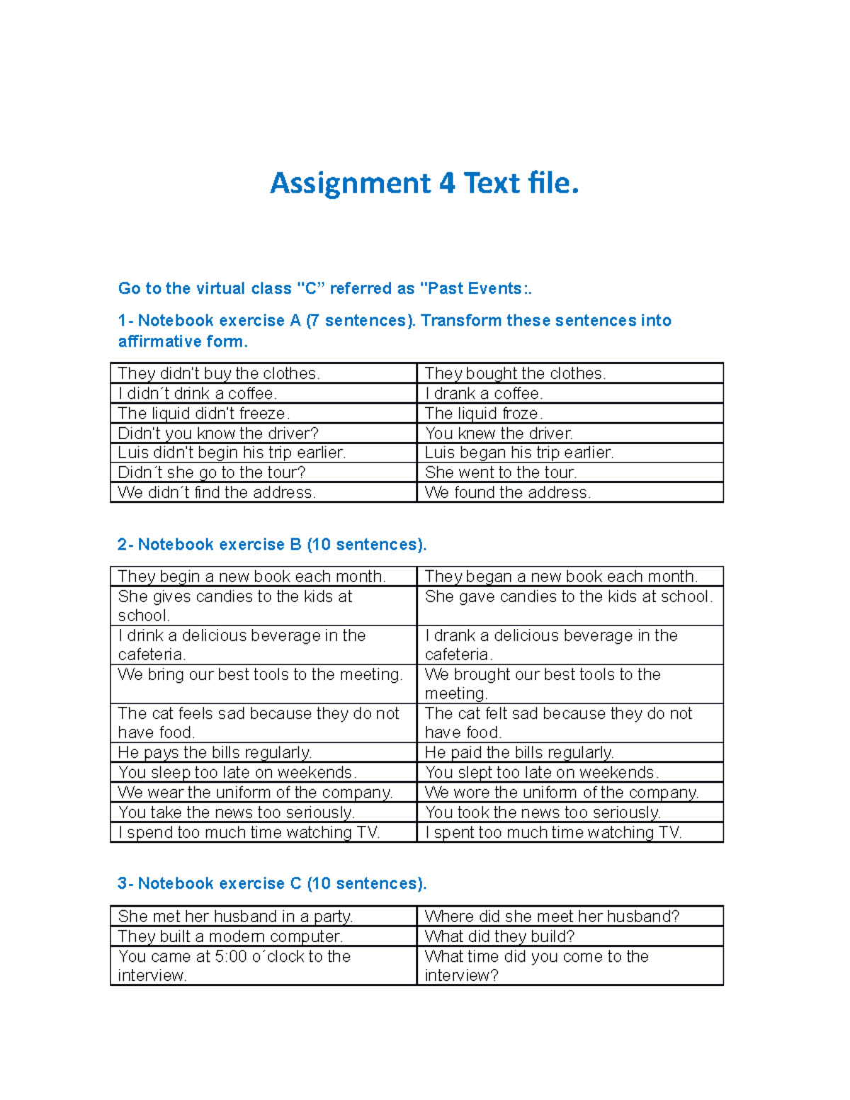 assignment 4 text file 99 sentences