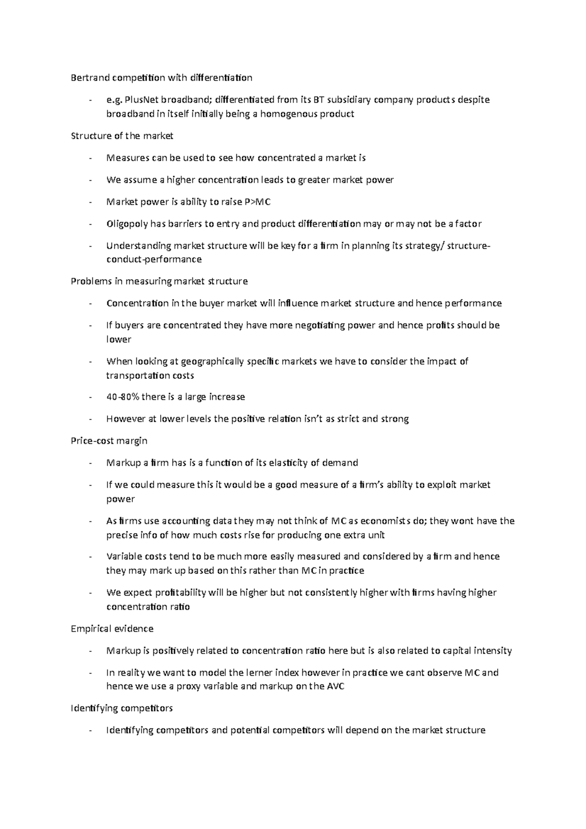 The Economics of Competitor Identification, Market Structure and ...