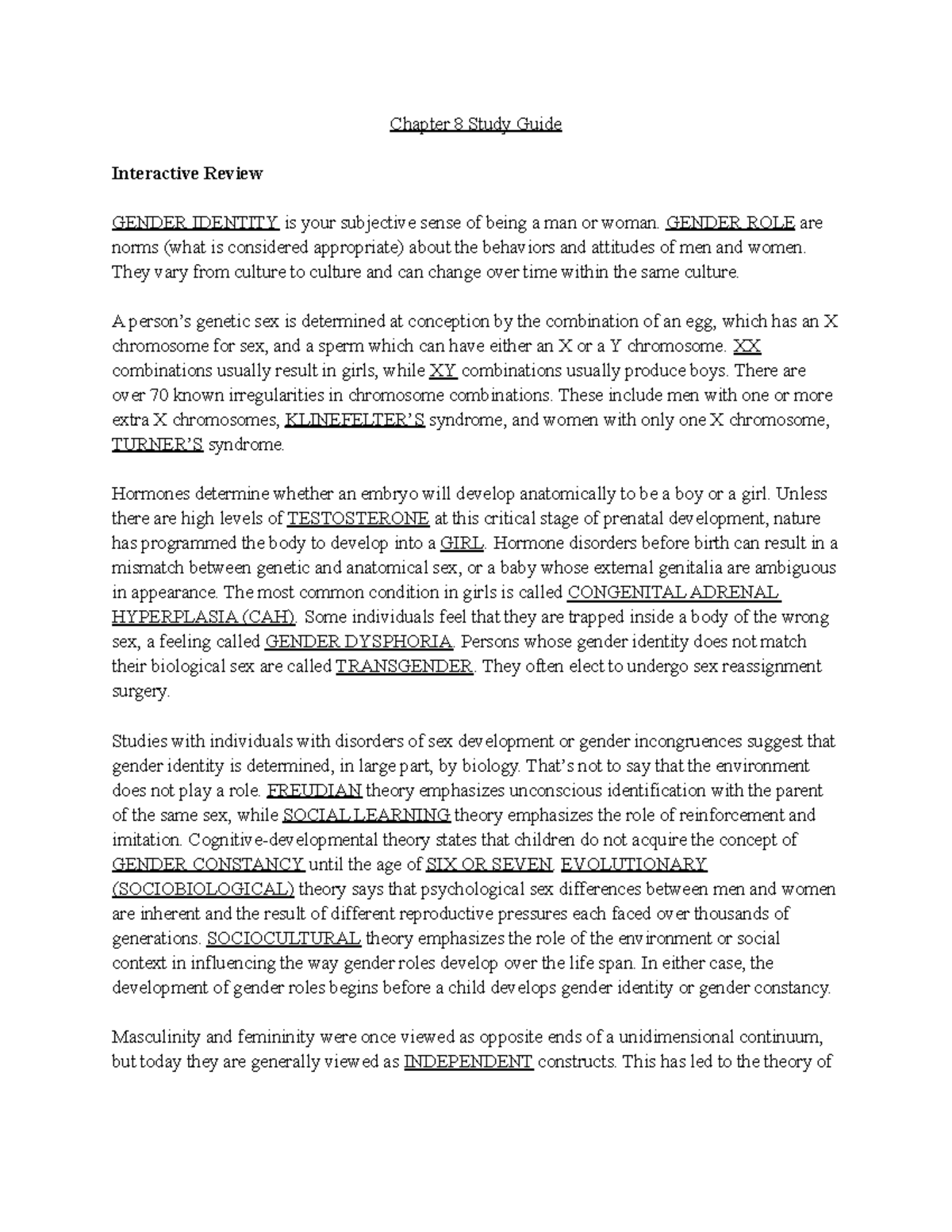Psych Exam 3 Study Guide - Chapter 8 Study Guide Interactive Review ...