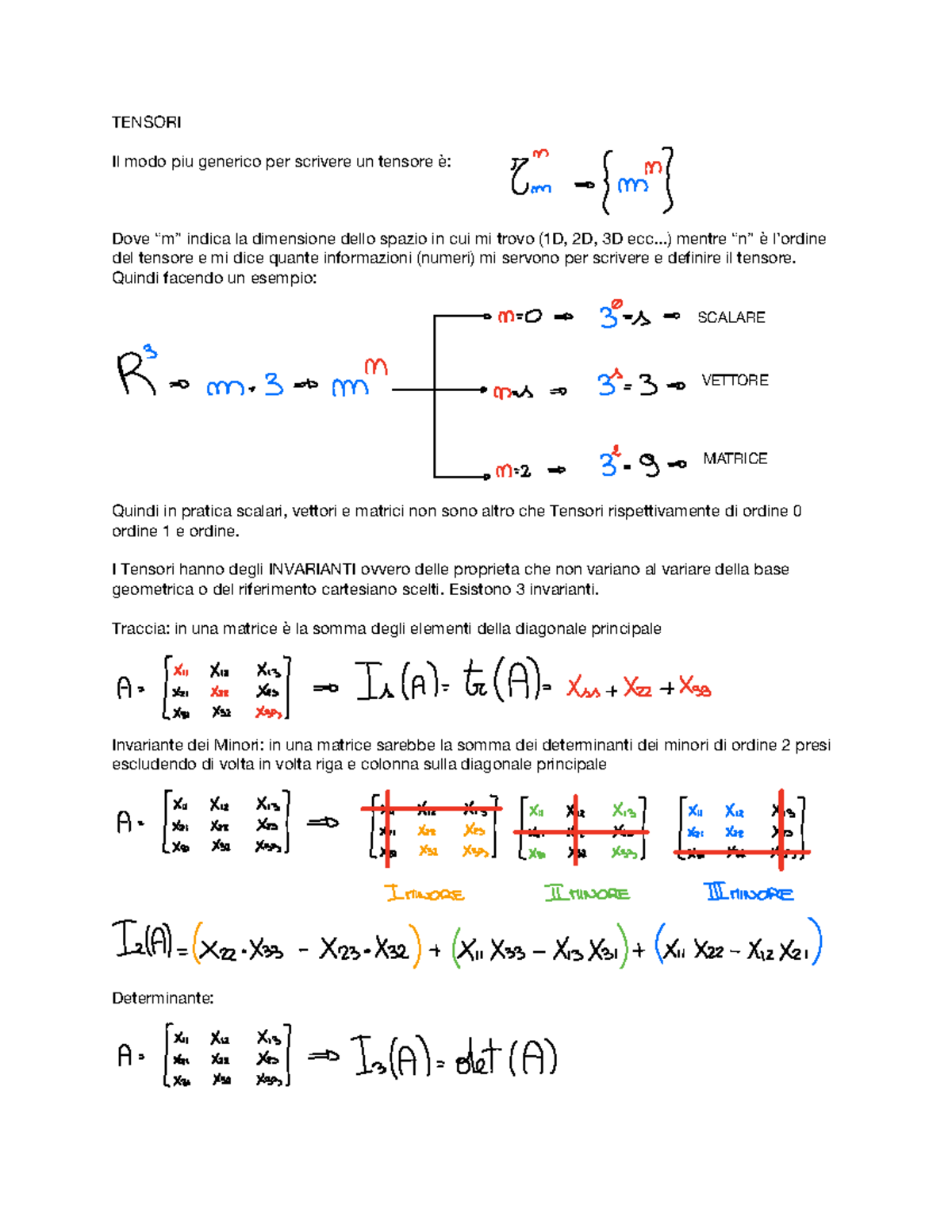 Meccanica del Continuo TENSORI Il modo piu generico per scrivere un