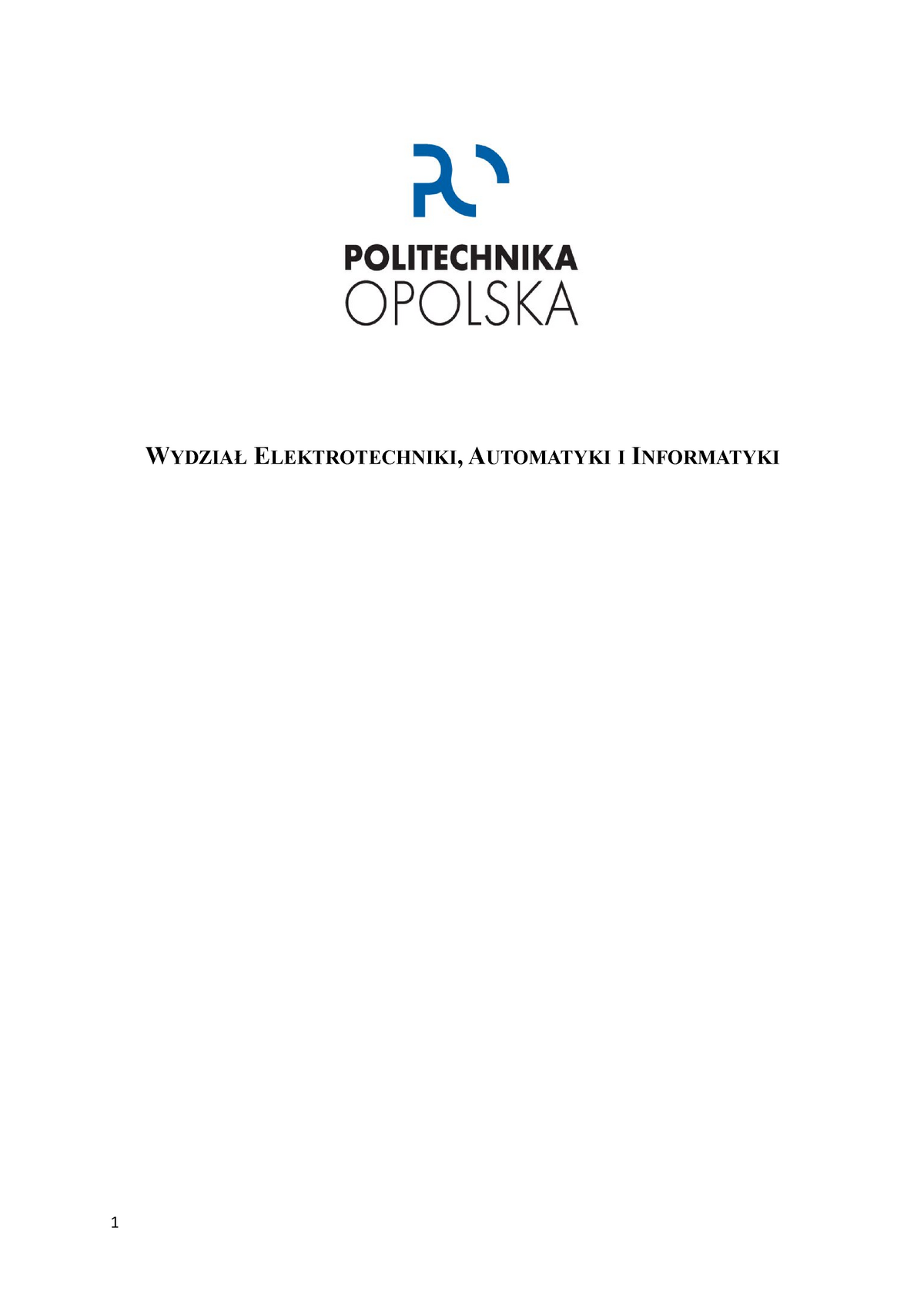 Inżynieria - WYDZIAŁ ELEKTROTECHNIKI, AUTOMATYKI I INFORMATYKI Spis ...