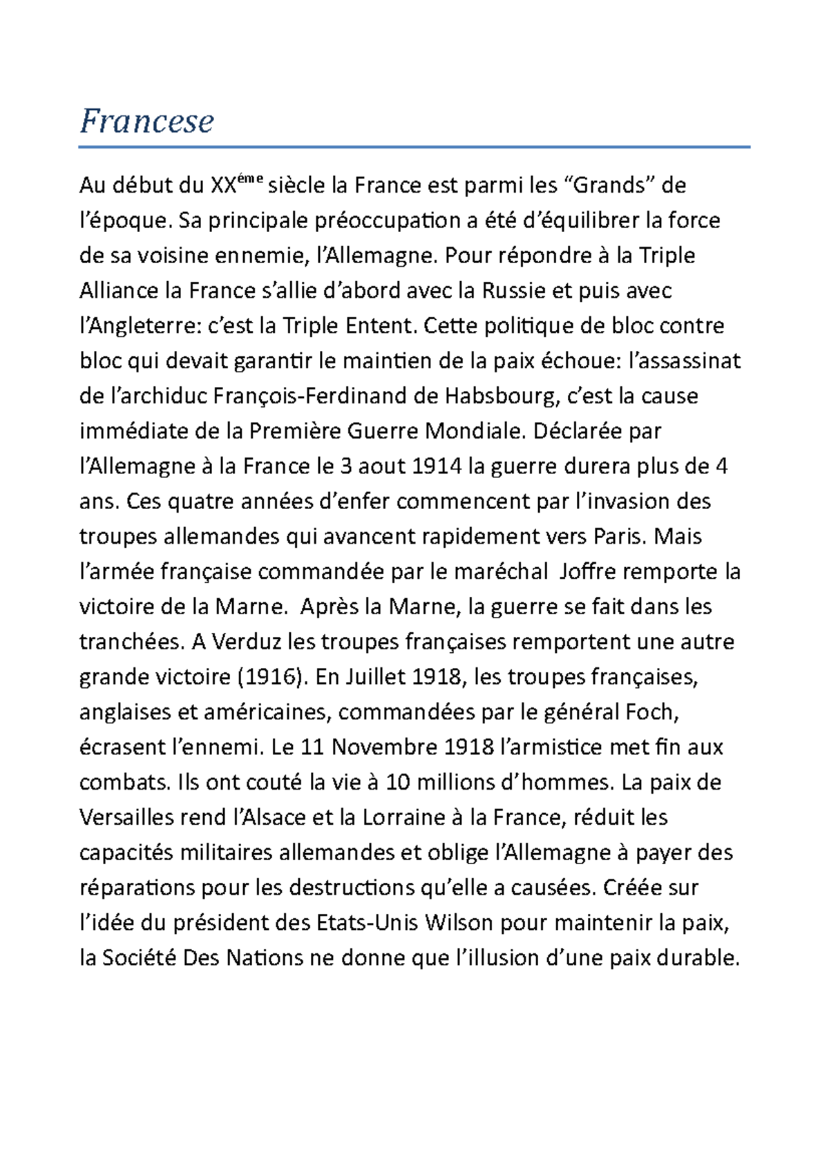 Tesina Francese Molto Bella - Lingua Francese - Idoneità - UniBo - Studocu