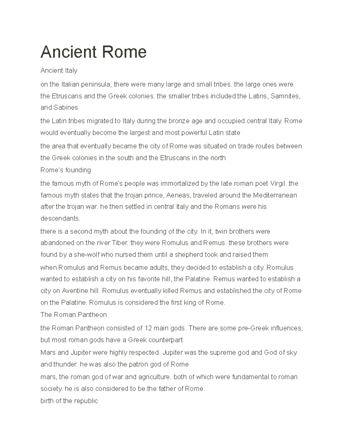 Years in Ancient Rome - Ancient Rome Ancient Italy on the Italian ...