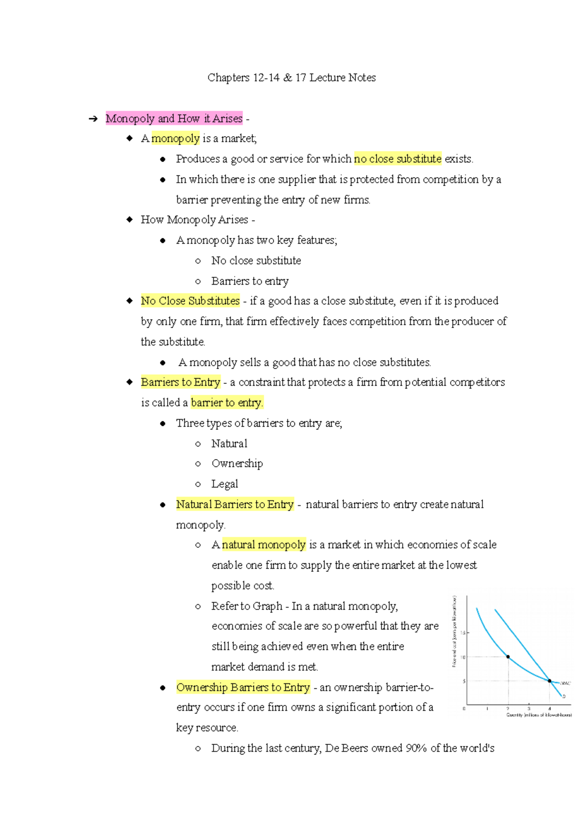 Chapter 12-14&17 Lecture Notes - Chapters 12-14 & 17 Lecture Notes ...
