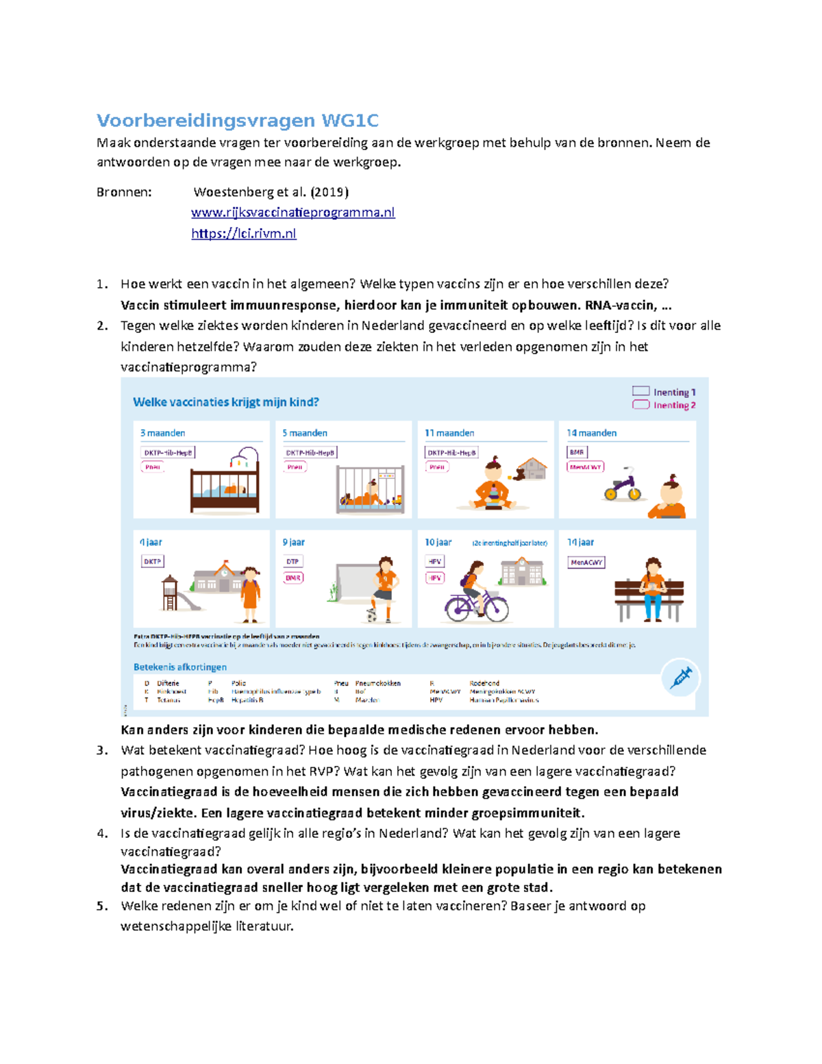 WG1-C Voorbereidingsvragen - Voorbereidingsvragen WG1C Maak ...