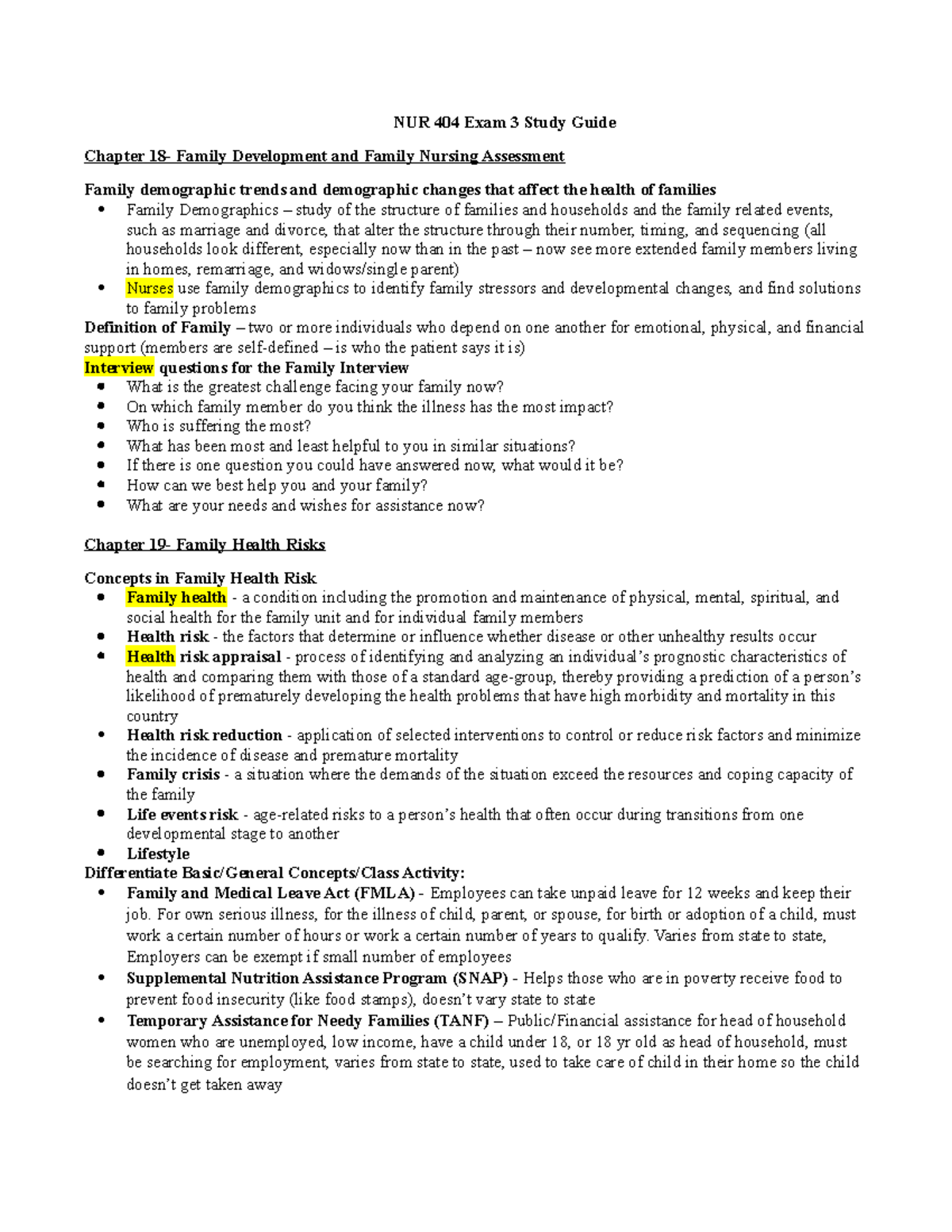 NUR 404 Exam 3 Study Guide- This is a way to help you pass the class ...