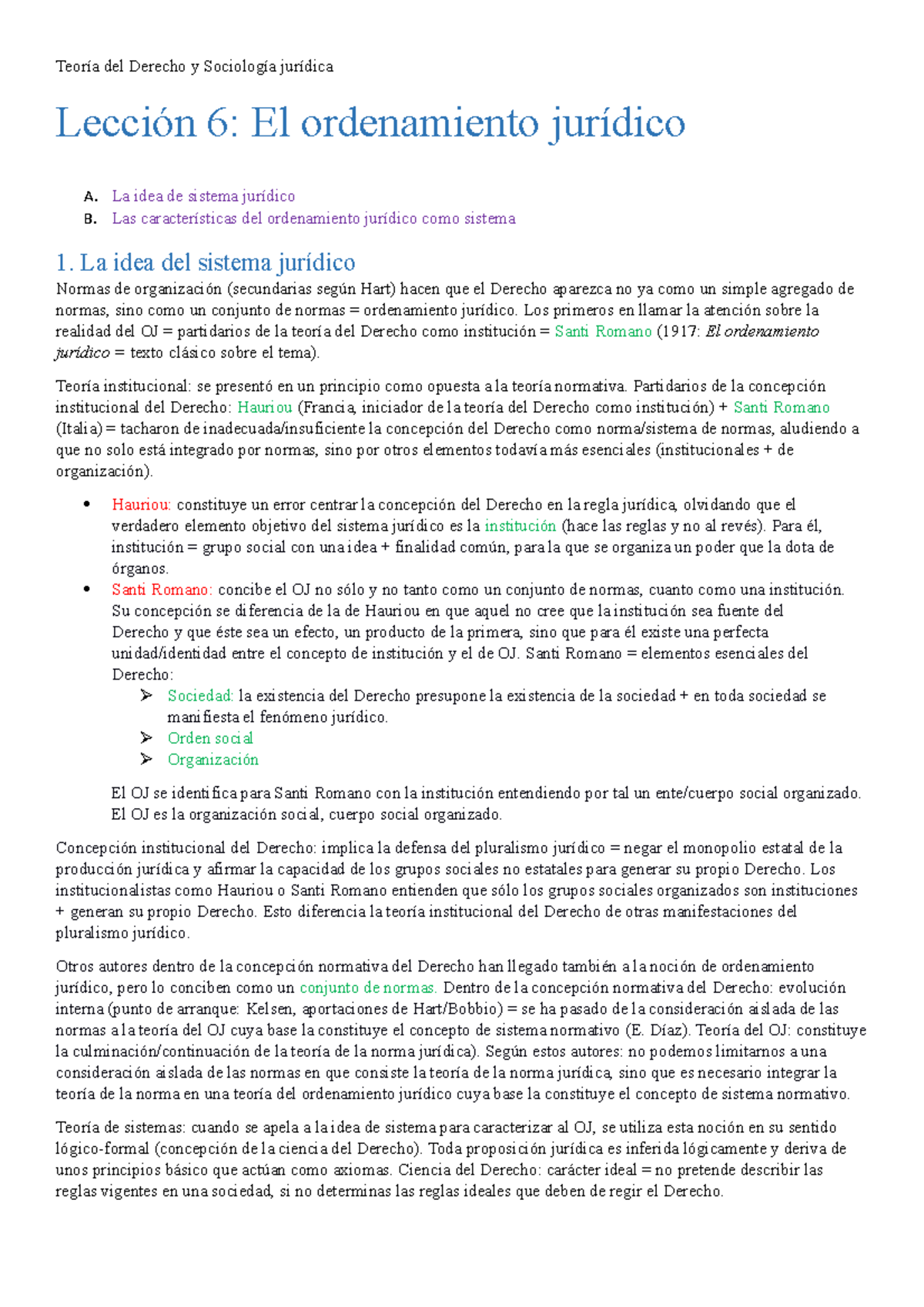 Lección 6 Teoría Del Derecho Y Sociología Jurídica - Teoría Del Derecho ...