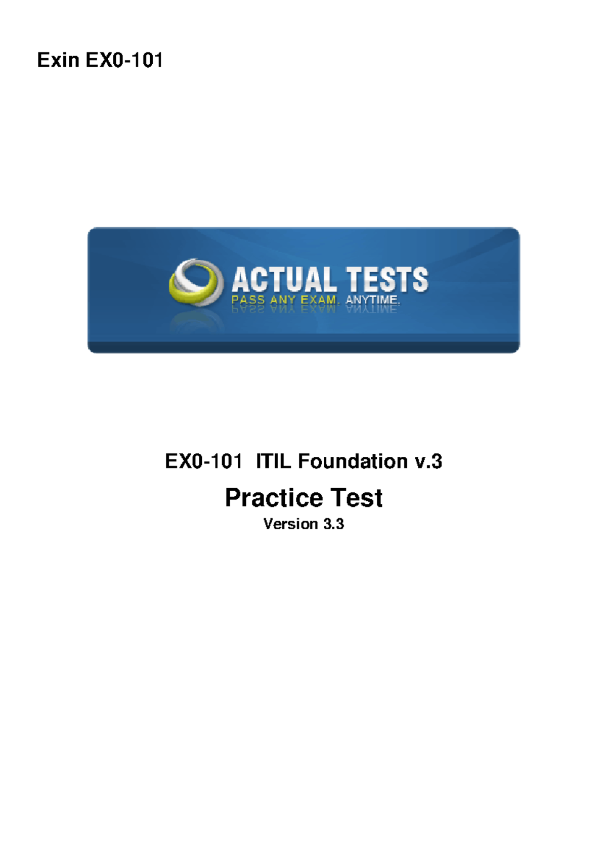 EX0-101 (Q&A-291 Nos) - Apuntes preparatorios - Exin EX0- EX0-101 ITIL ...