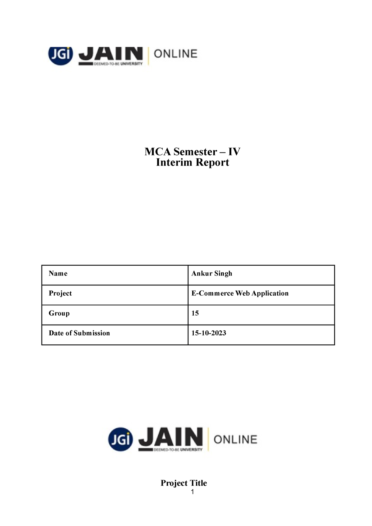 capstone project interim report