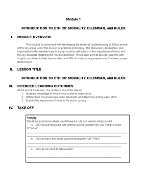 Assignment Ethics - Introduction to Ethics - Studocu