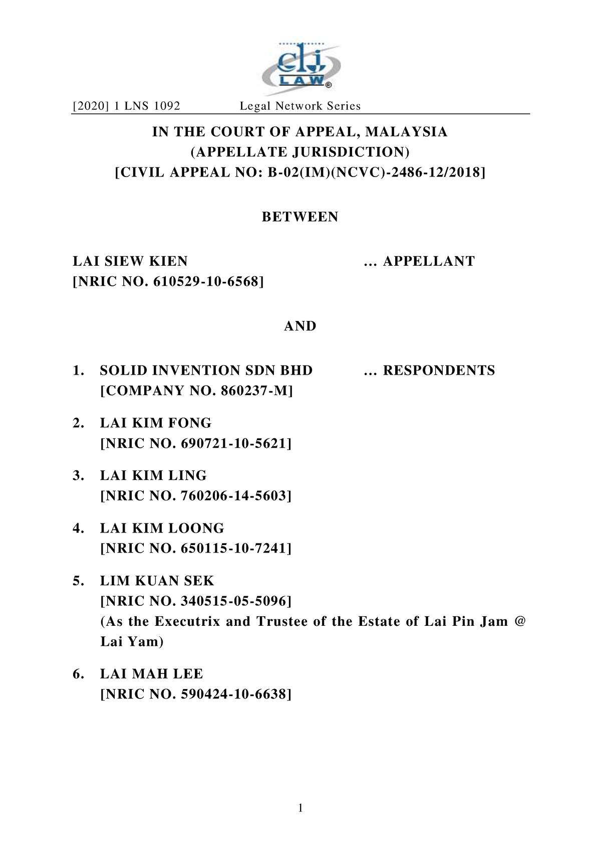 CASE LAW - Reading Material - IN THE COURT OF APPEAL, MALAYSIA ...