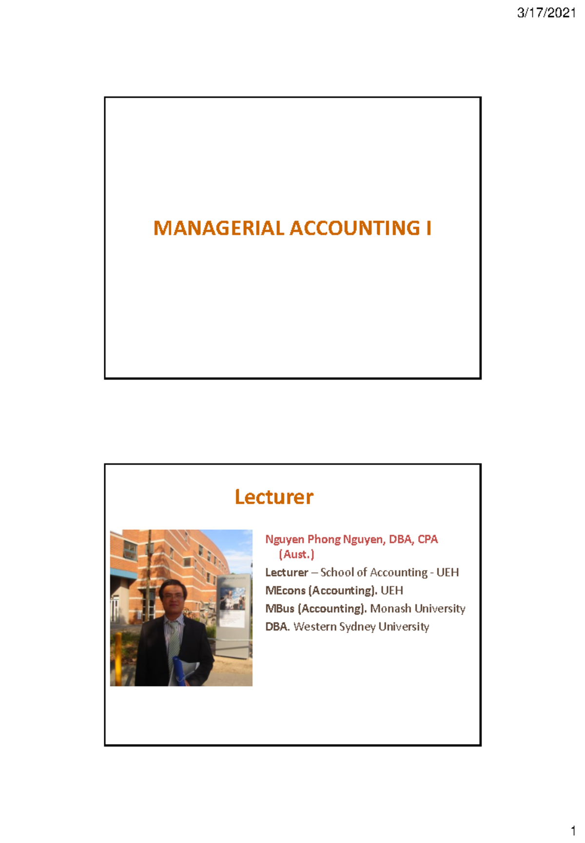 Session 1 - Introduction To Managerial Accounting - MANAGERIAL ...