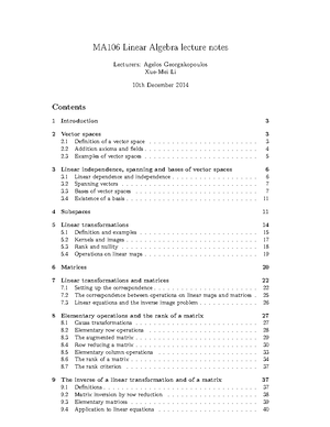 M1 Linear Algebra 1 - Linear Algebra I - Michaelmas Term Vicky Neale 1 ...