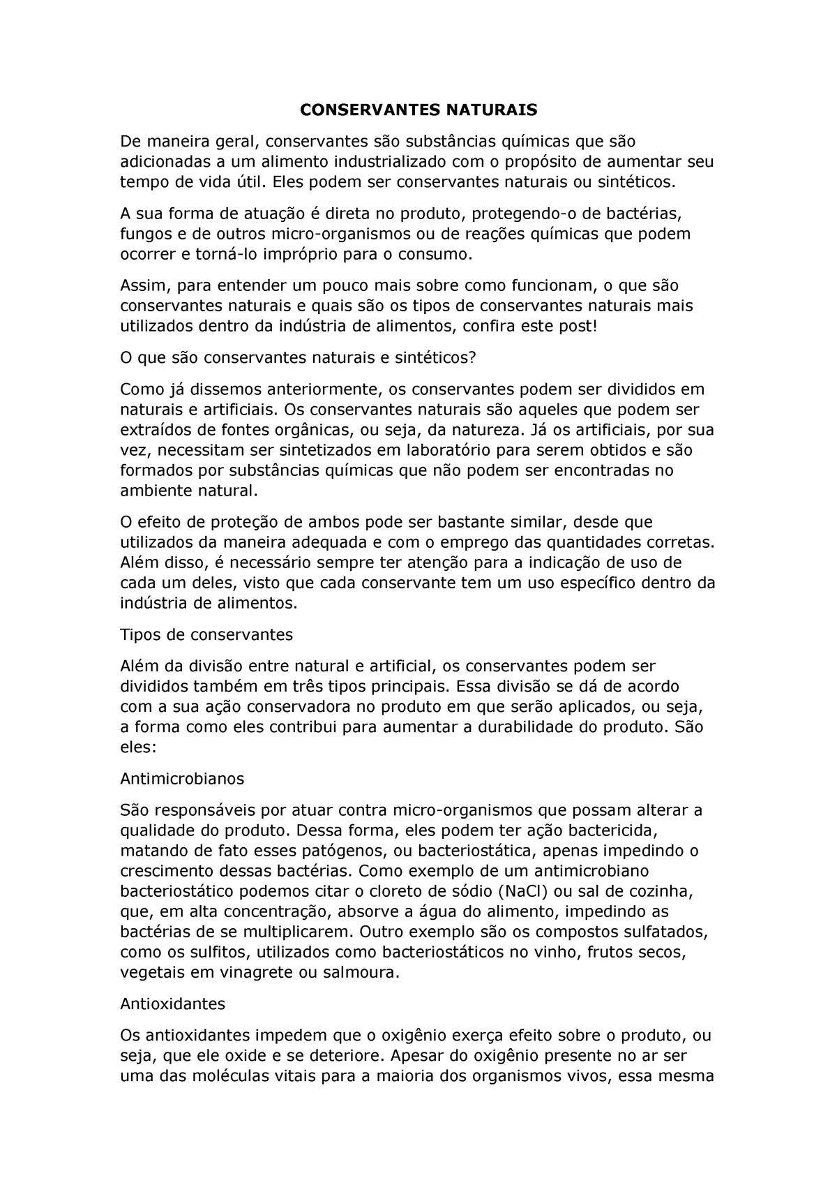 Conservantes Naturais Conservantes Naturais De Maneira Geral Conservantes São Substâncias 3089