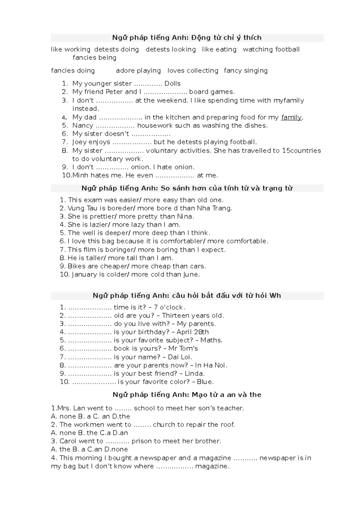 Ngữ pháp tiếng Anh 8 english grade 8 Ngữ pháp tiếng Anh Động từ