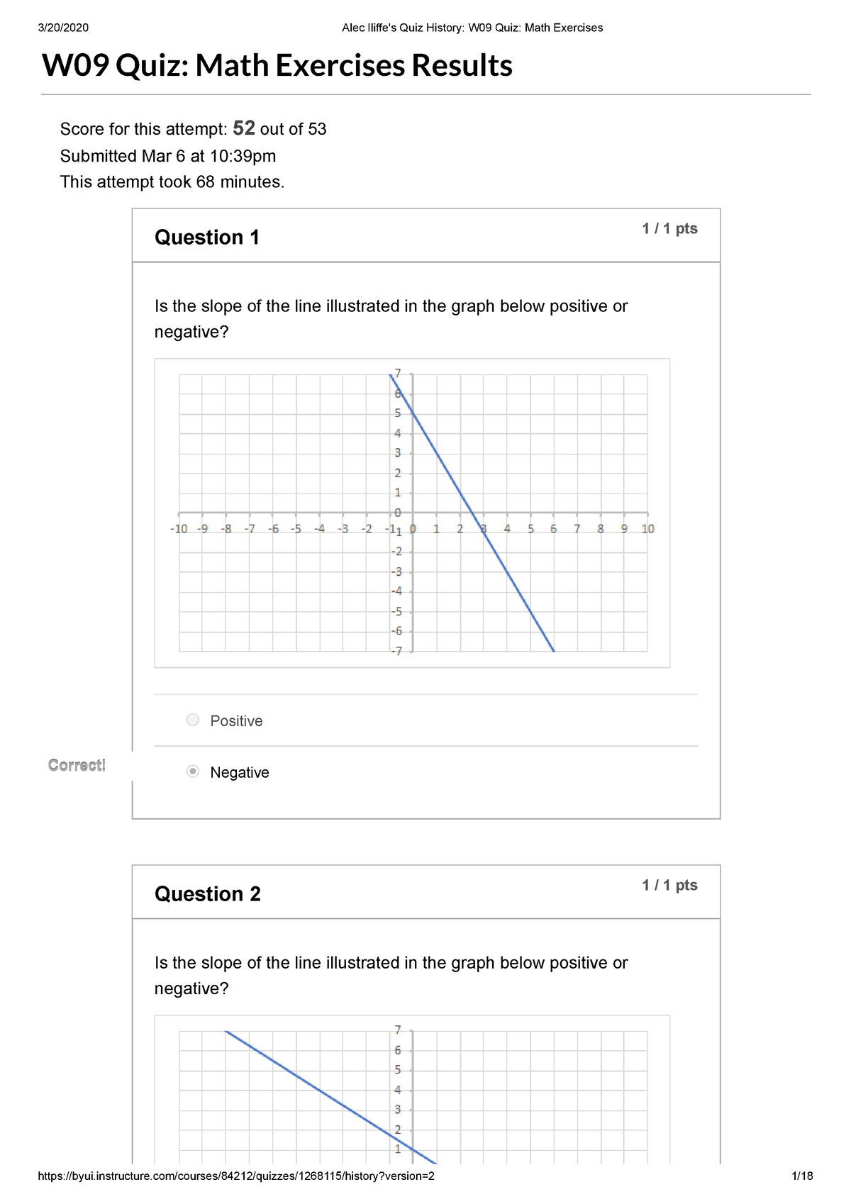 W09 Quiz Math Exercises A - W09 Quiz: Math Exercises Results Score for ...