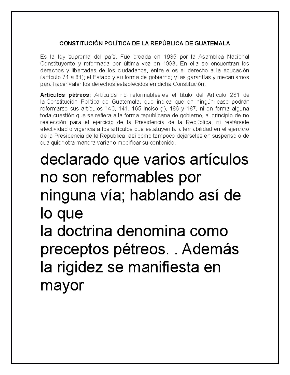 Constitución Politica De La República De Guatemala - CONSTITUCIÓN ...