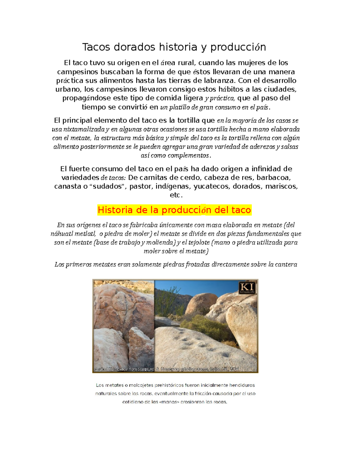 Tacos dorados historia y producción Tacos dorados historia y