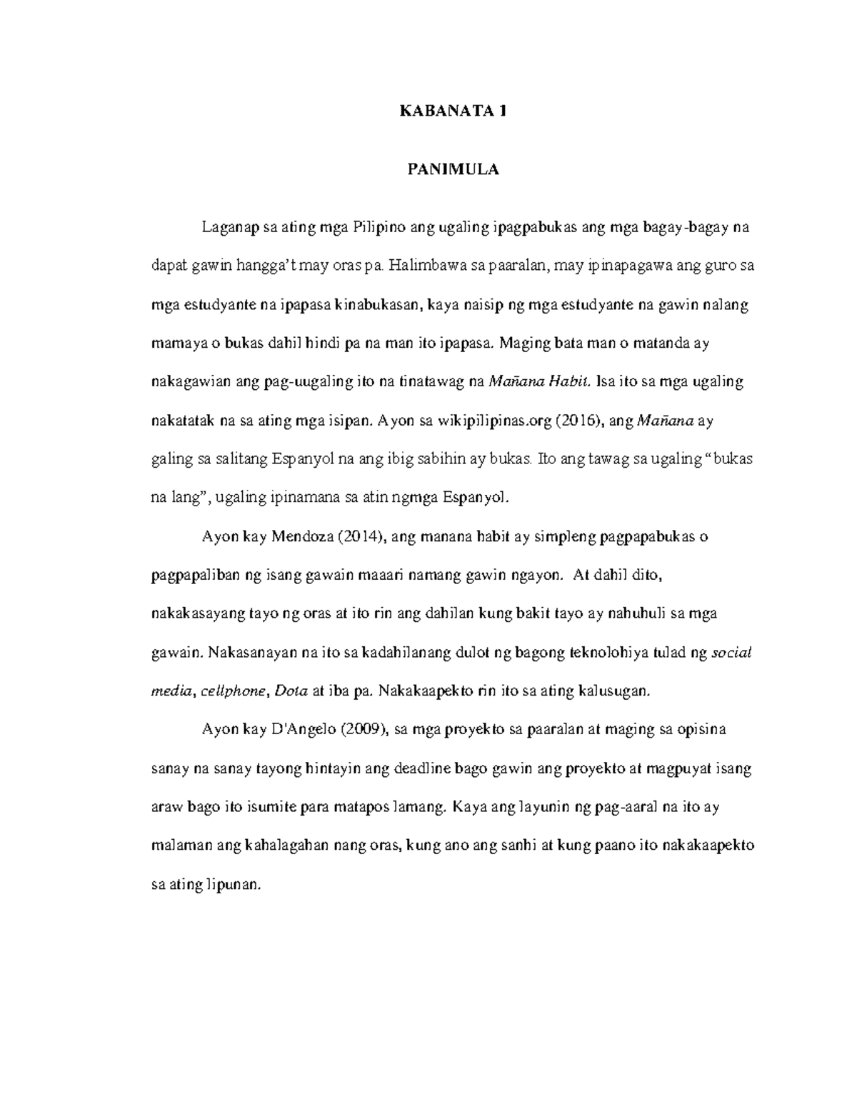Pdfcookie Manana Habit KABANATA 1 PANIMULA Laganap sa ating mga