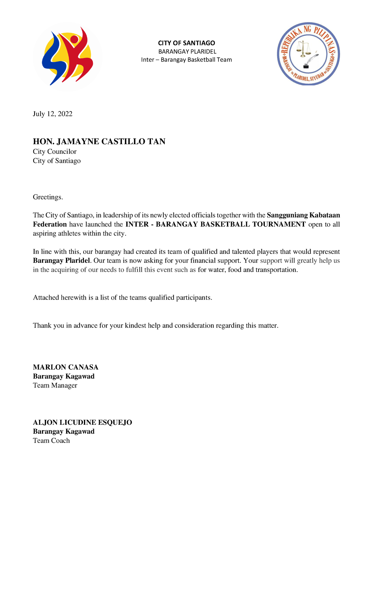 Letter Of Resignation Barangay Solicitation Cover Letter, 50% OFF