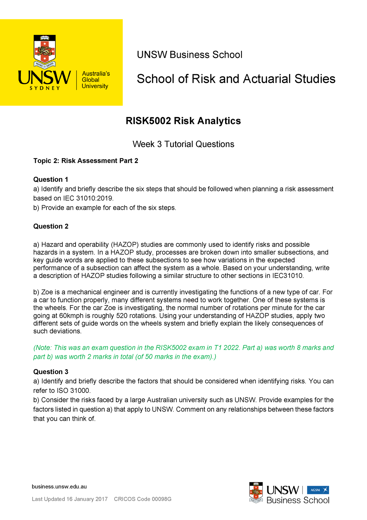 unsw personal statement questions