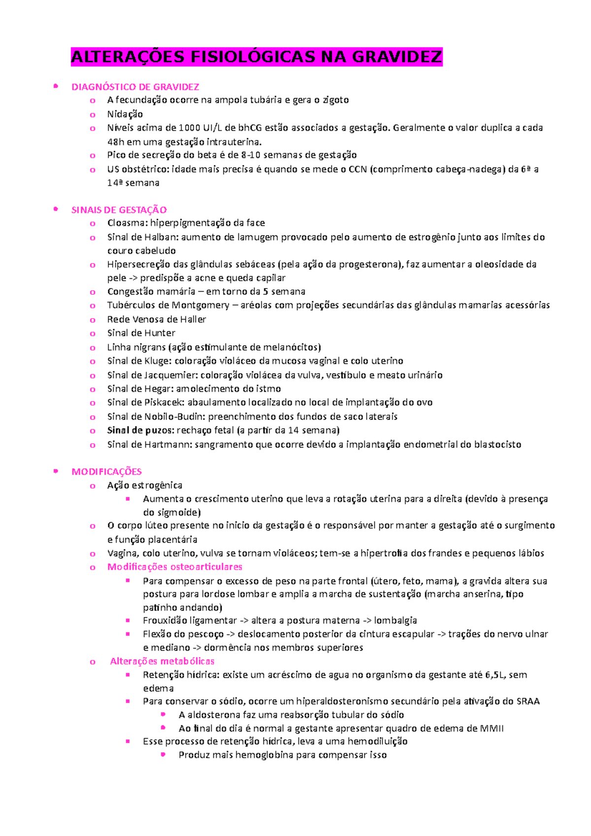 Alterações Fisiológicas NA Gravidez - ALTERAÇÕES FISIOLÓGICAS NA ...