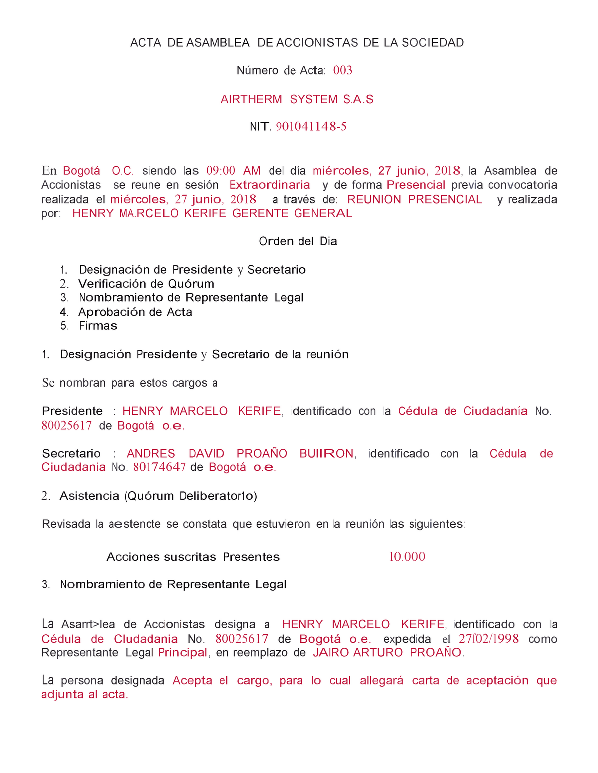 7448 Nombramiento Representante Legal Acta 003 2 Acta De Asamblea