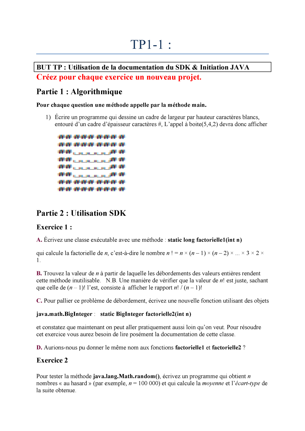 PDF Document - Pdf Java Exercise - TP1-1 : BUT TP : Utilisation De La ...