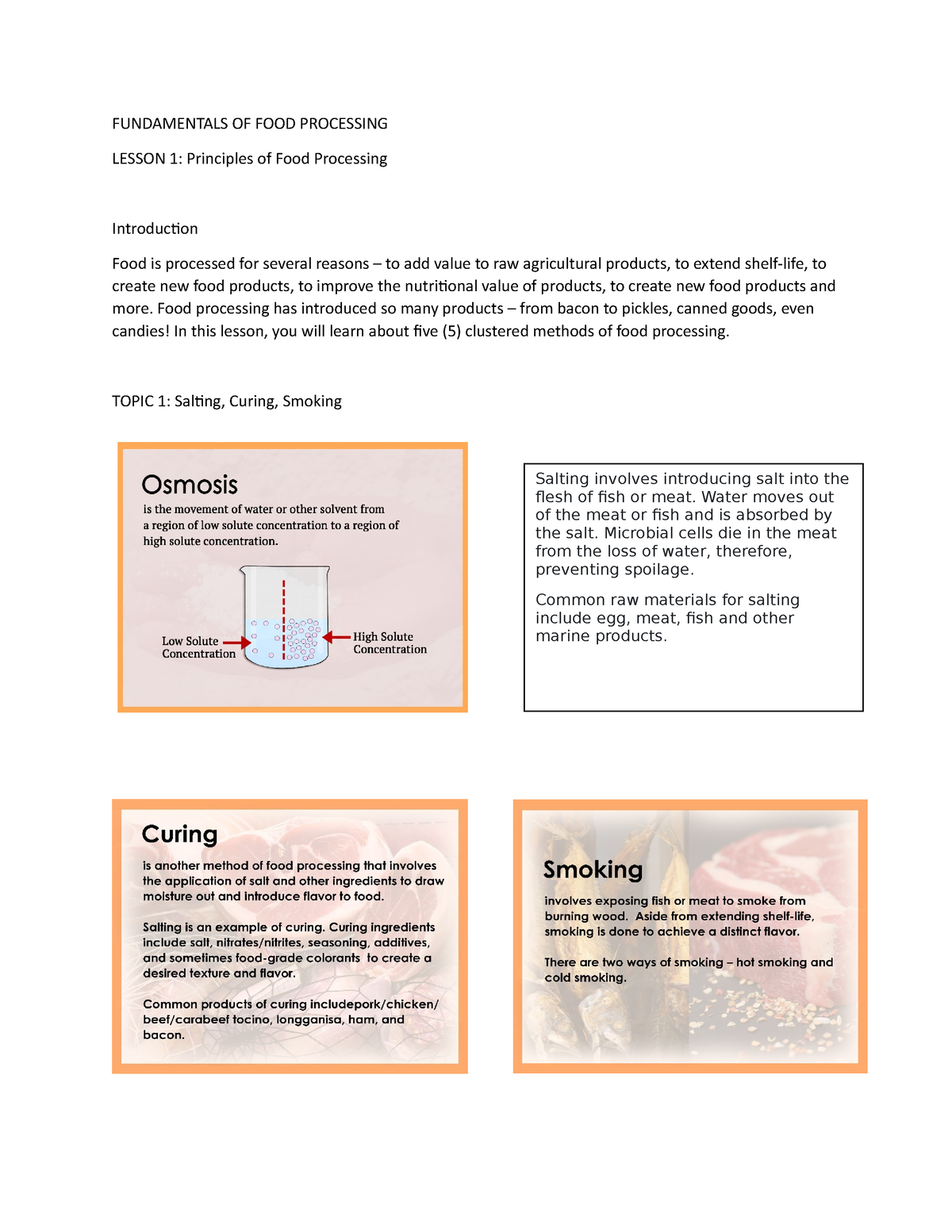 Fundamentals OF FOOD Processing - FUNDAMENTALS OF FOOD PROCESSING ...