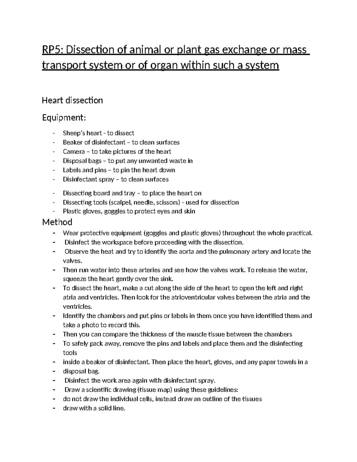RP5 Dissection of animal or plant gas exchange or mass trans - RP5 ...