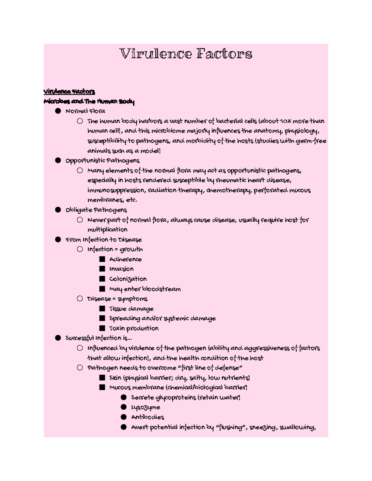 Virulence Factors - Lecture notes - Virulence Factors Virulence Factors