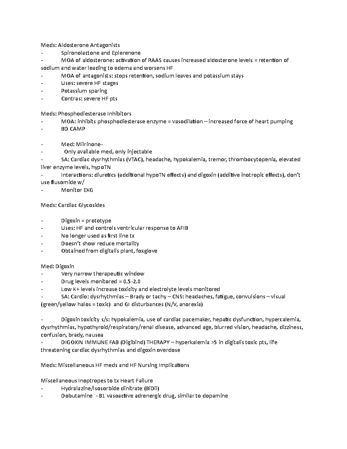 Meds 27 - meds for final exam - Meds: Aldosterone Antagonists ...