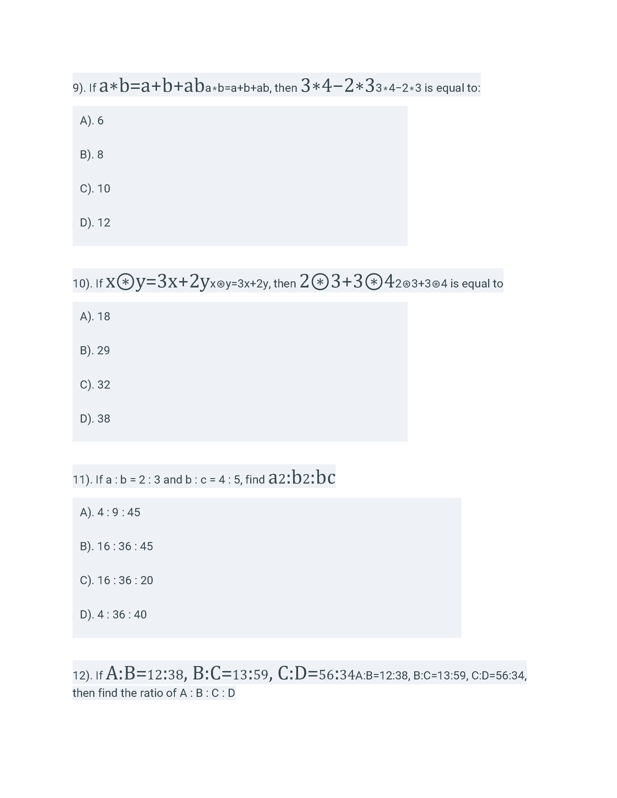 Elementary 2 - 9). If A∗b=a+b+aba∗b=a+b+ab, Then 3 ∗ 4 − 2 ∗ 33 ∗4−2∗3 ...