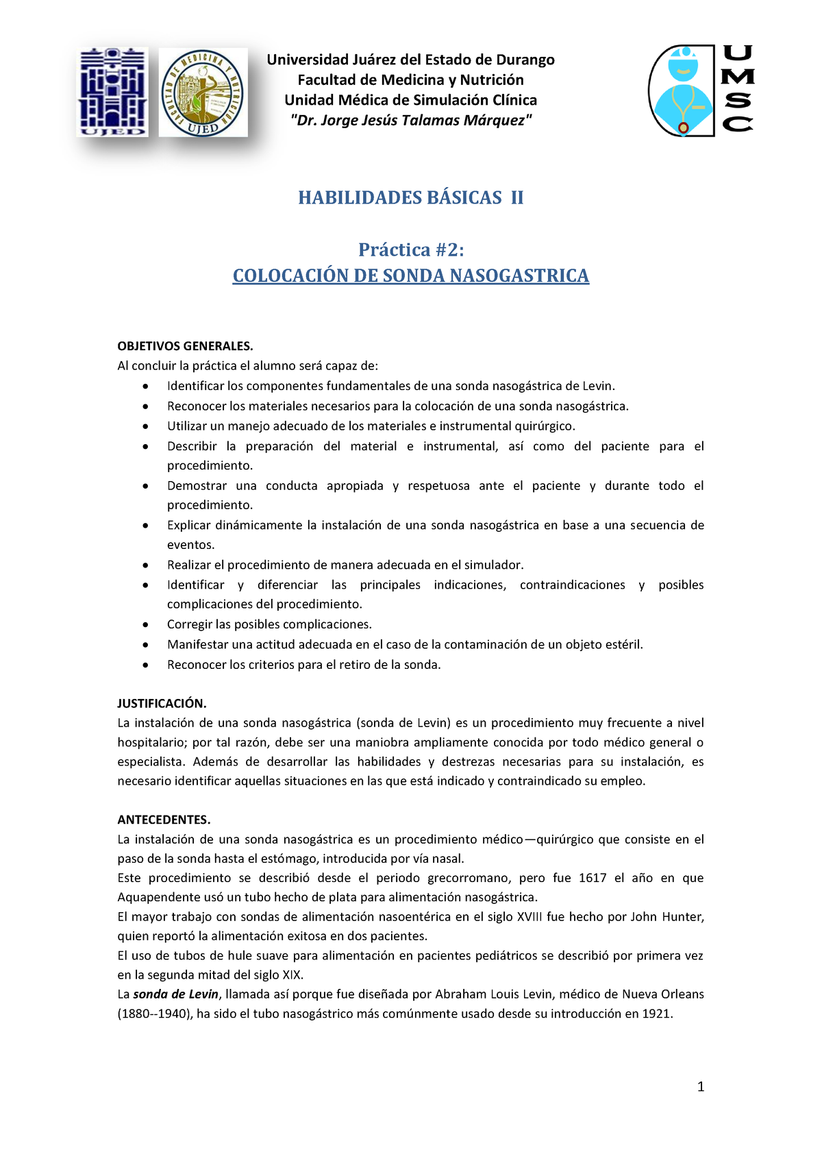 Manual De Procedimientos De Colocacion De Sonda Nasogastrica