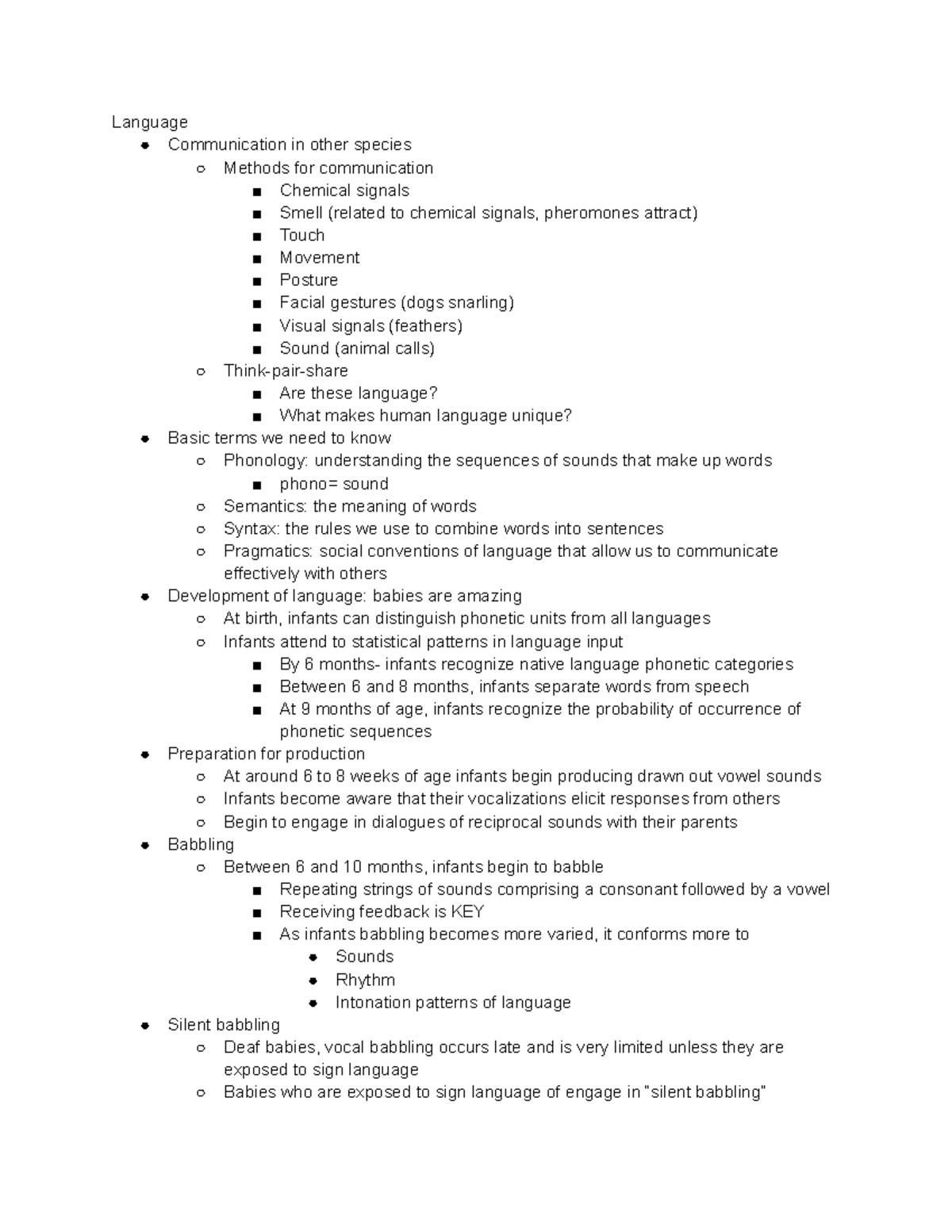 03/19- Language - Language Communication in other species Methods for ...