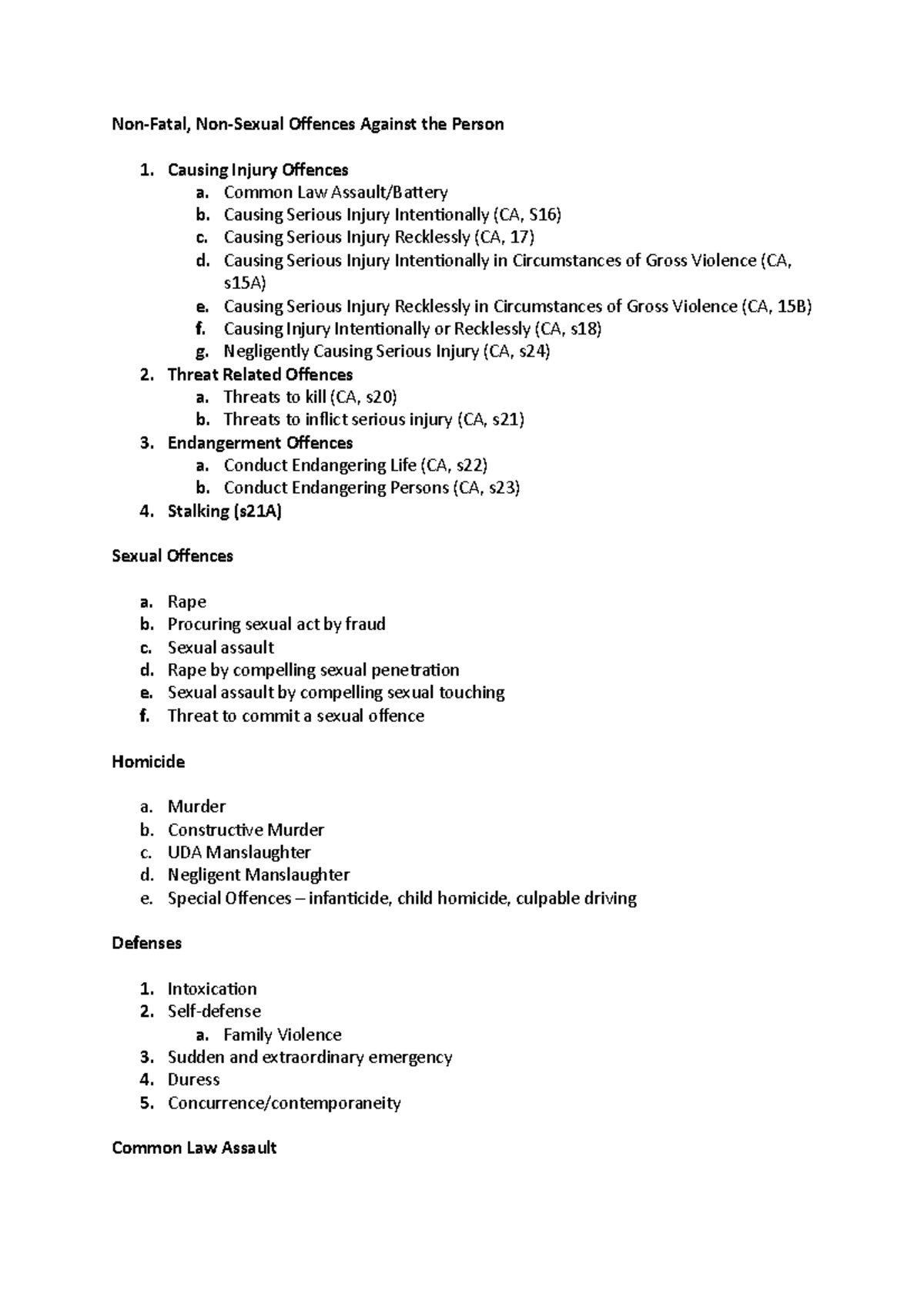 crim-law-notes-non-fatal-non-sexual-offences-against-the-person