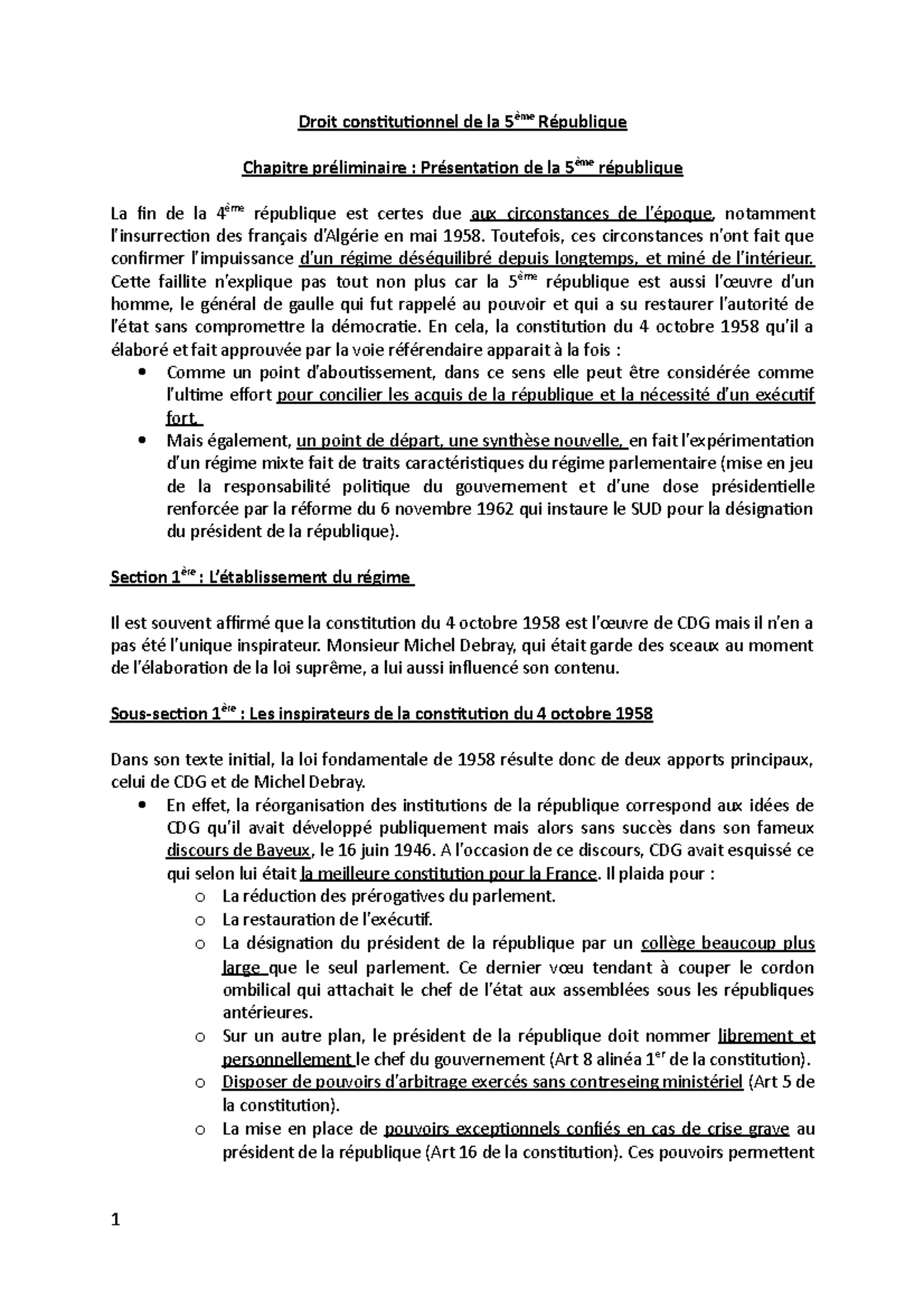 Développement Construit Sur La 5eme Republique