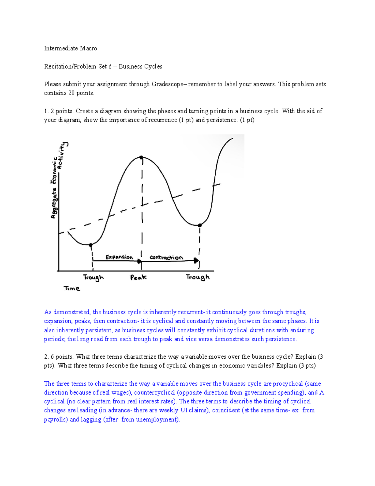 Macro pset 6 - Chapter 6 - Intermediate Macro Recitation/Problem Set 6 ...