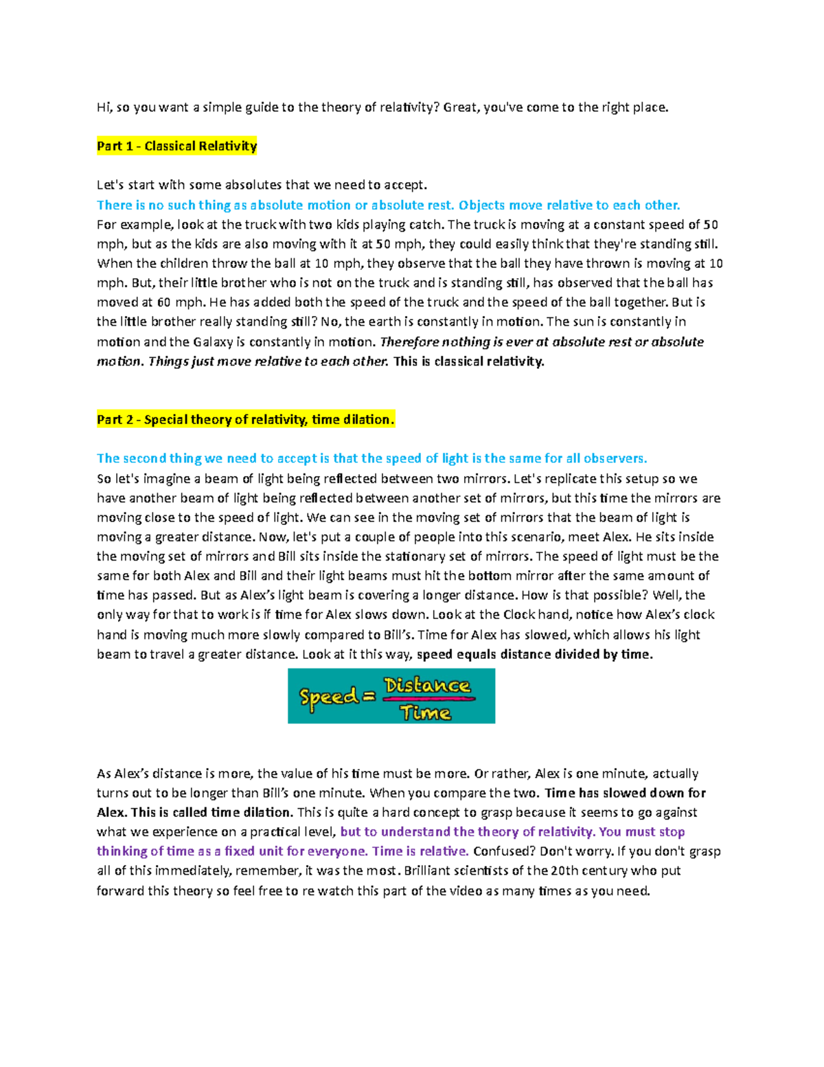 3.1a Theory of Relativity - Hi, so you want a simple guide to the ...