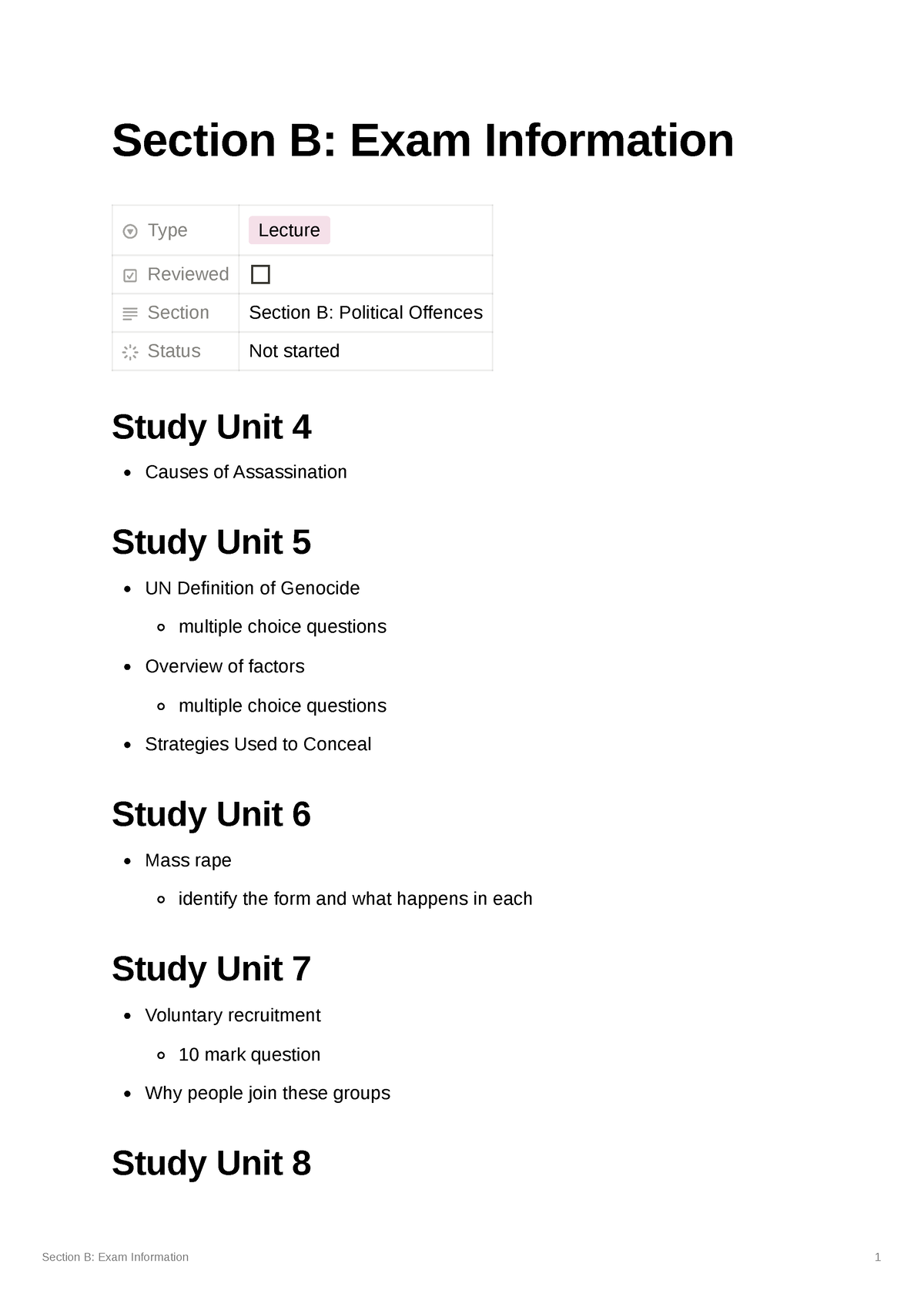 Section B Exam Information - Studocu