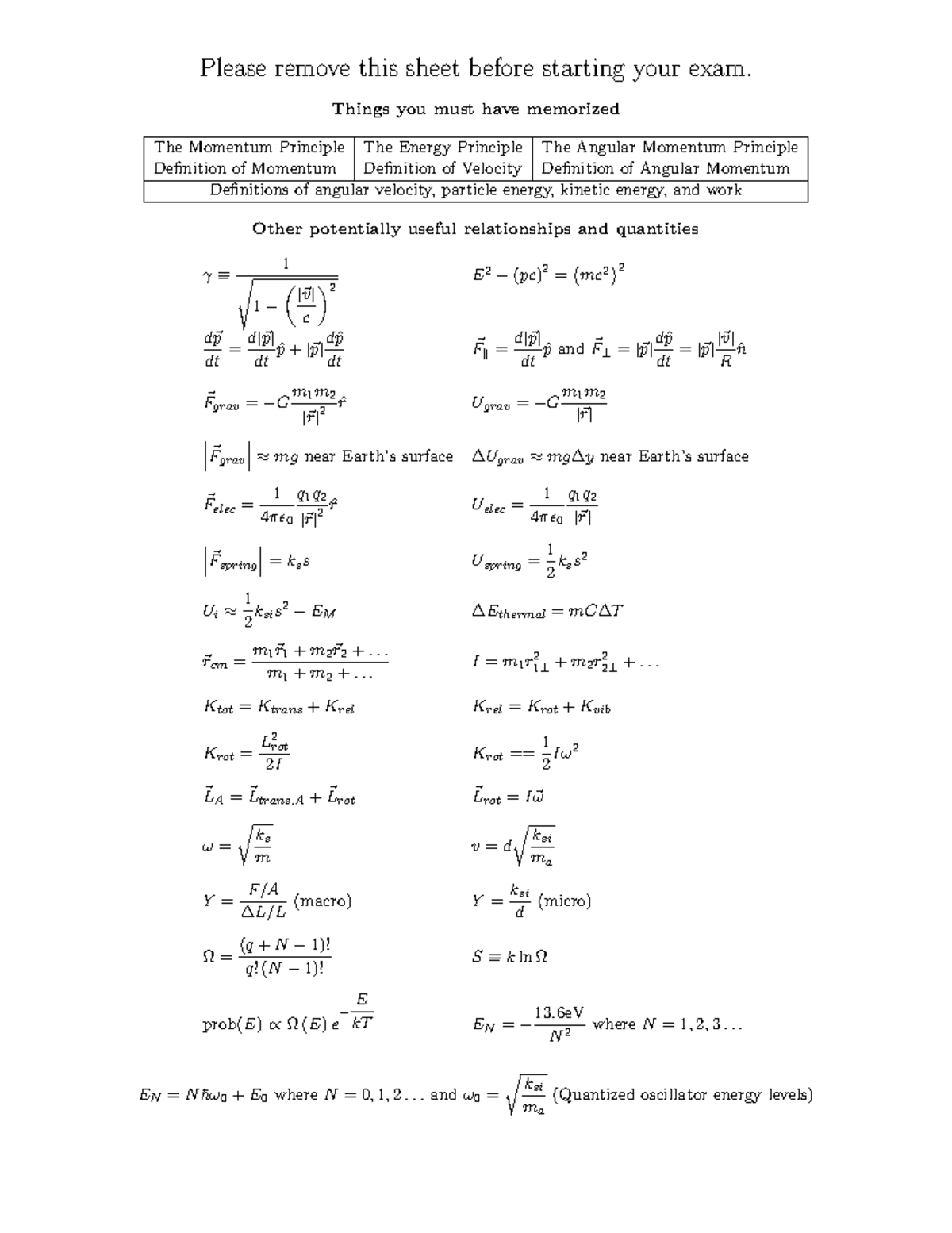 Test 3 Key - Old Practice Test - Please remove this sheet before ...