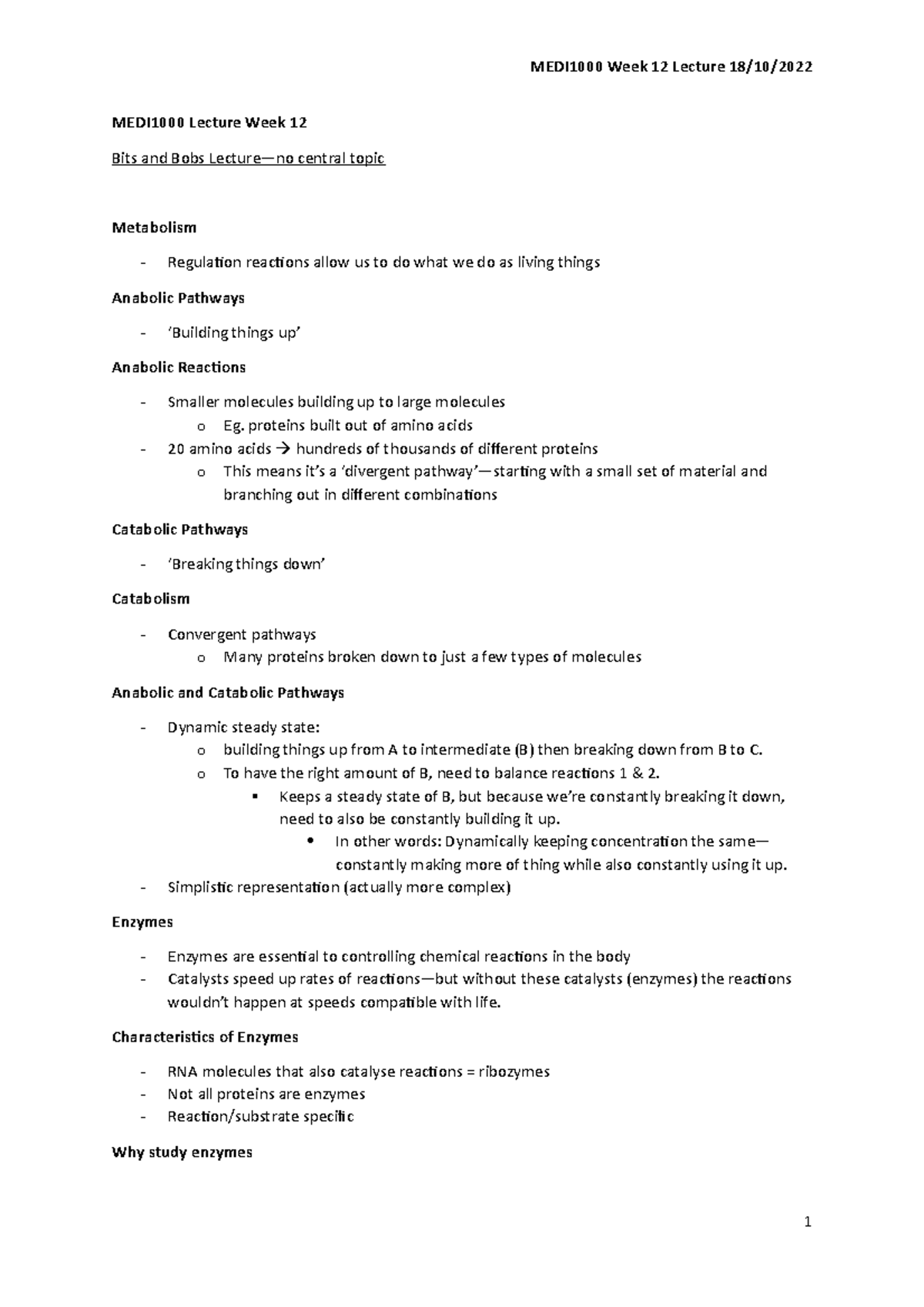 MEDI1000 Week 12 18 - lecture notes - MEDI1000 Lecture Week 12 Bits and ...