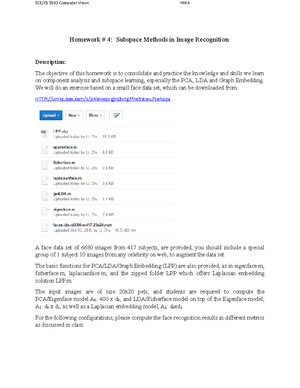 CV Assignment 4 - Homework # 4: Subspace Methods In Image Recognition ...