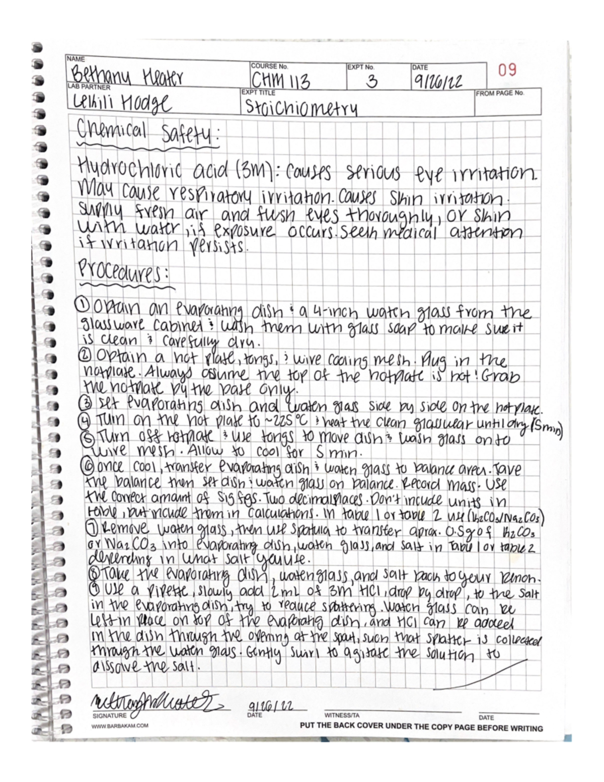 CHM LAB 3 - answers to all and ready to turn in - CHM-113 - Studocu