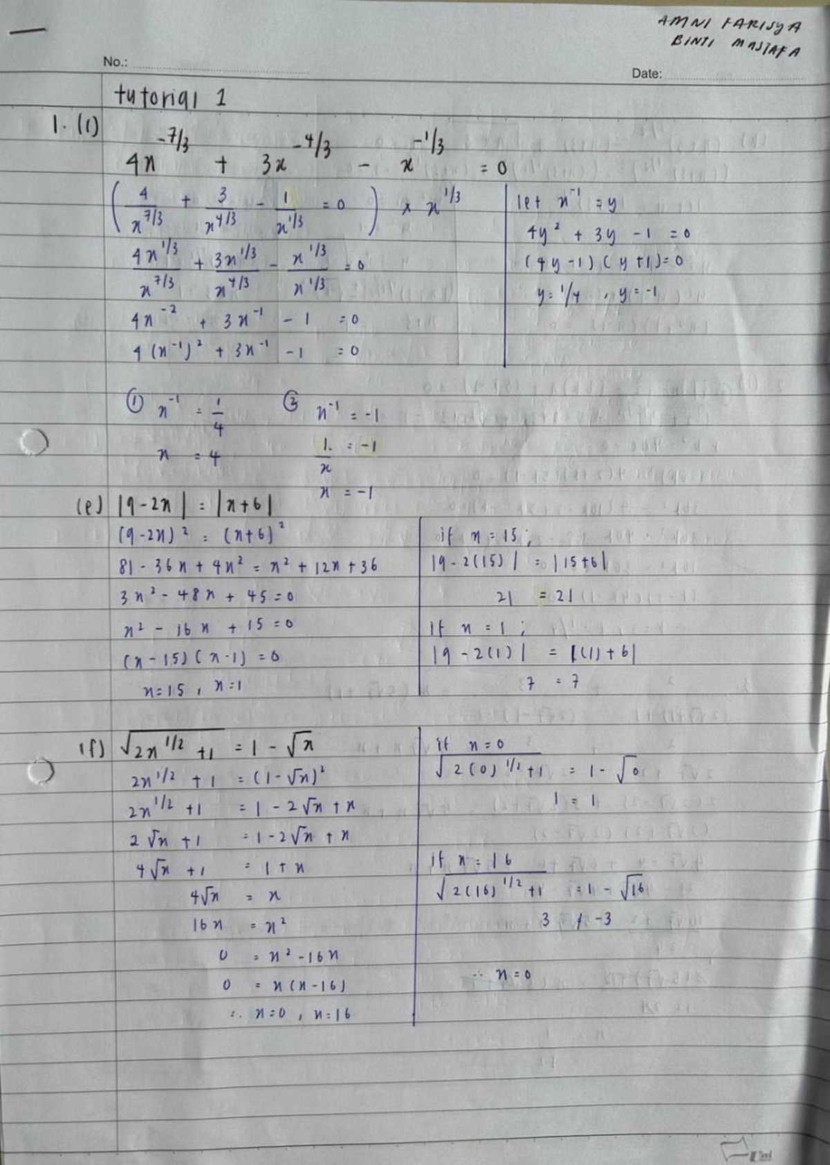 FUNCTIONS FOR PRE STATISTICS - AMNI FARISYA BINTI MASTAFA No.: Date ...